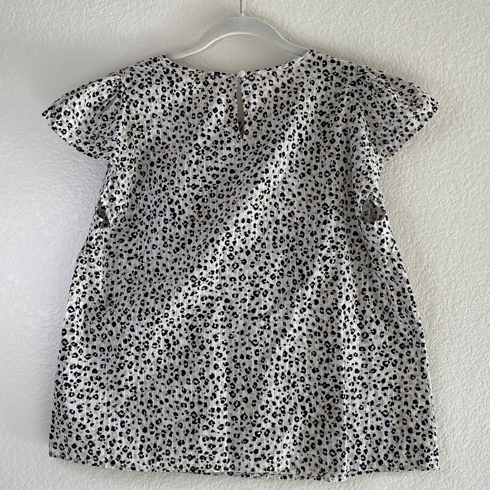 J Crew Cotton leopard blouse cap sleeves Size M - Picture 5 of 6